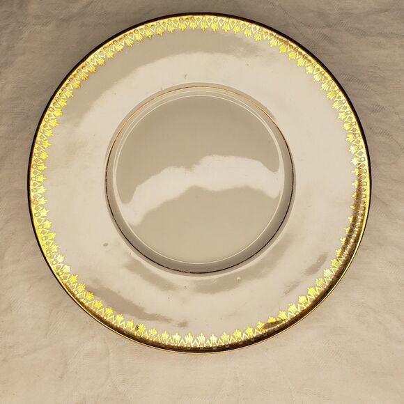 Antique Limoges gold Chintz porcelain cup saucer - Picture 3 of 9